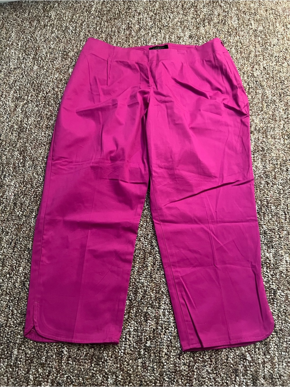Talbots Women’s Heritage Hot Pink Business Casual Cropped Dress Pants 16WP